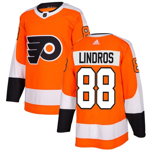 #88 Authentic Eric Lindros Men's Orange Hockey Jersey - Home Philadelphia Flyers