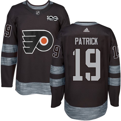 #19 Authentic Nolan Patrick Men's Black Hockey Jersey - Philadelphia Flyers 1917-2017 100th Anniversary