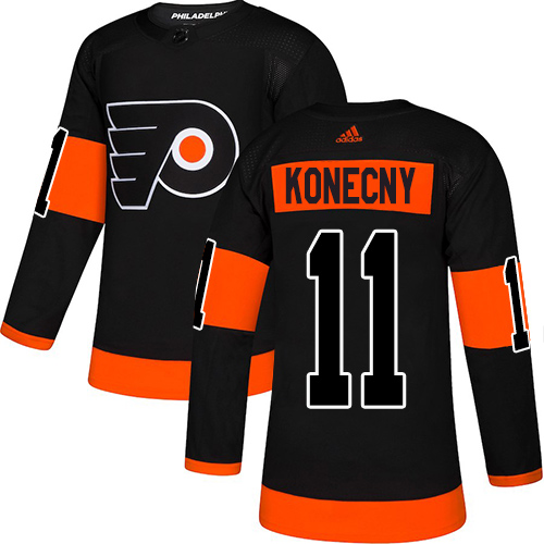 #11 Premier Travis Konecny Youth Black Hockey Jersey - Alternate Philadelphia Flyers