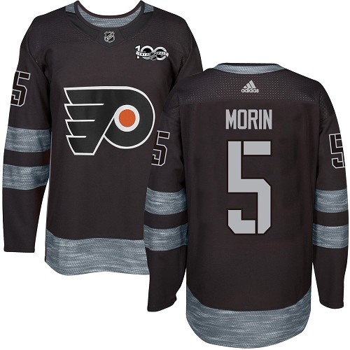 #5 Authentic Samuel Morin Men's Black Hockey Jersey - Philadelphia Flyers 1917-2017 100th Anniversary