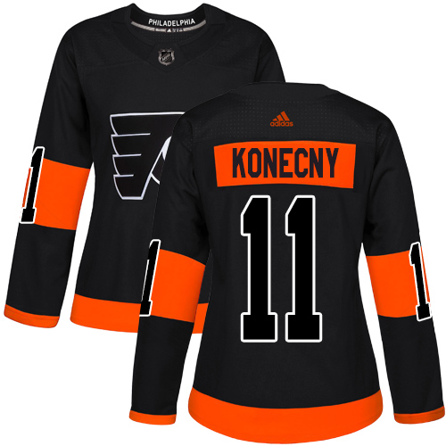 #11 Premier Travis Konecny Women's Black Hockey Jersey - Alternate Philadelphia Flyers