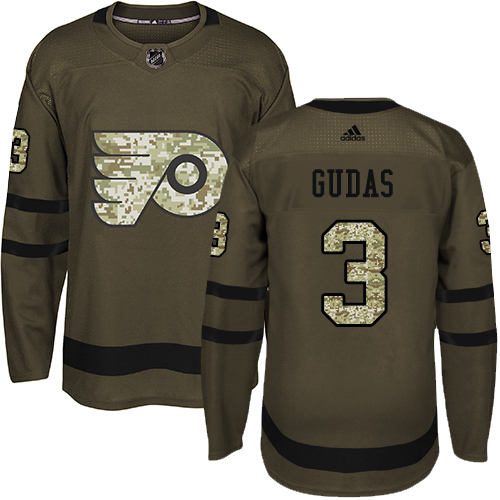 #3 Authentic Radko Gudas Youth Green Hockey Jersey - Philadelphia Flyers Salute to Service