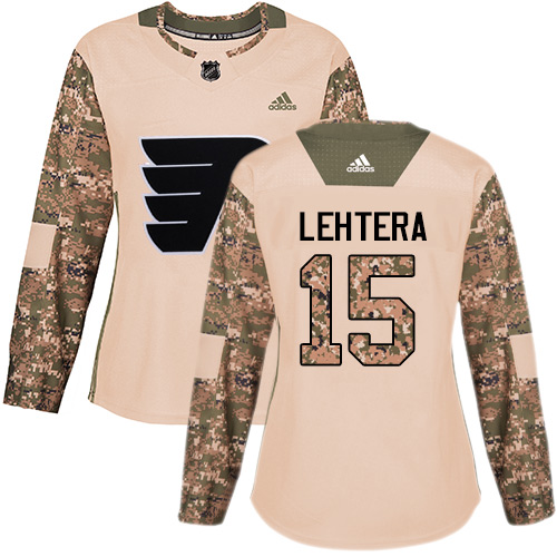 #15 Authentic Jori Lehtera Women's Camo Hockey Jersey - Philadelphia Flyers Veterans Day Practice
