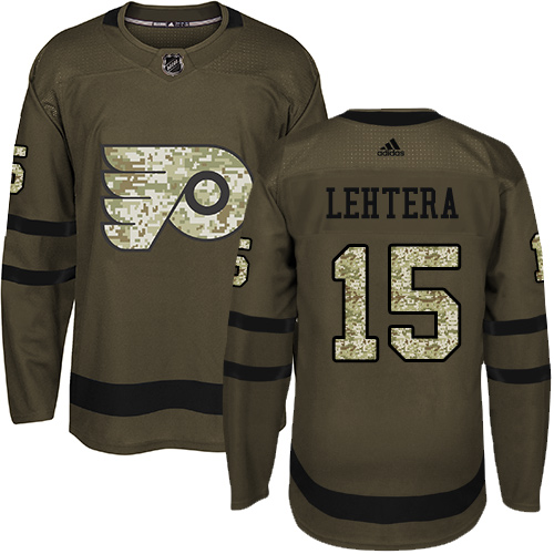 #15 Premier Jori Lehtera Youth Green Hockey Jersey - Philadelphia Flyers Salute to Service #15 Premier Jori Lehtera Youth Green Hockey Jersey - Philadelphia Flyers Salute to Service
