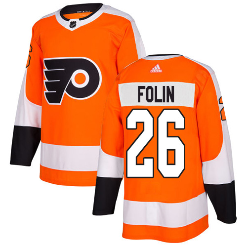 #26 Authentic Christian Folin Men's Orange Hockey Jersey - Home Philadelphia Flyers #26 Authentic Christian Folin Men's Orange Hockey Jersey - Home Philadelphia Flyers