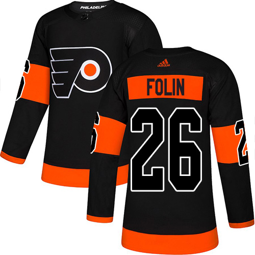 #26 Premier Christian Folin Men's Black Hockey Jersey - Alternate Philadelphia Flyers #26 Premier Christian Folin Men's Black Hockey Jersey - Alternate Philadelphia Flyers