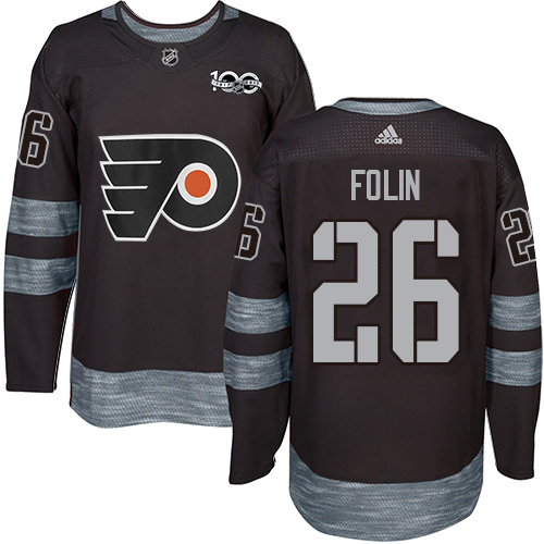 #26 Authentic Christian Folin Men's Black Hockey Jersey - Philadelphia Flyers 1917-2017 100th Anniversary #26 Authentic Christian Folin Men's Black Hockey Jersey - Philadelphia Flyers 1917-2017 100th Anniversary