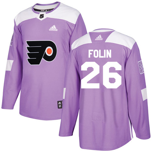 #26 Authentic Christian Folin Men's Purple Hockey Jersey - Philadelphia Flyers Fights Cancer Practice #26 Authentic Christian Folin Men's Purple Hockey Jersey - Philadelphia Flyers Fights Cancer Practice