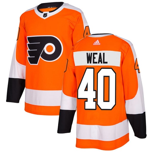 Men's Adidas Philadelphia Flyers #40 Jordan Weal Premier Orange Home NHL Jersey
