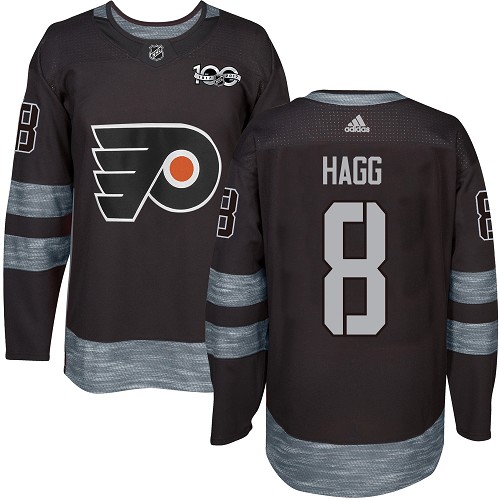 #8 Authentic Robert Hagg Men's Black Hockey Jersey - Philadelphia Flyers 1917-2017 100th Anniversary