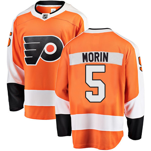 #5 Fanatics Branded Breakaway Samuel Morin Men's Orange Hockey Jersey - Home Philadelphia Flyers