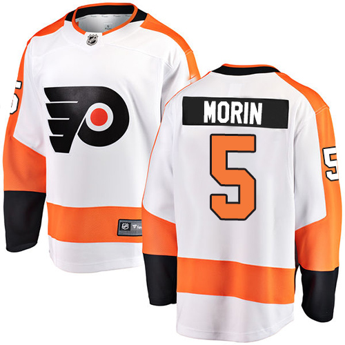 #5 Fanatics Branded Breakaway Samuel Morin Men's White Hockey Jersey - Away Philadelphia Flyers