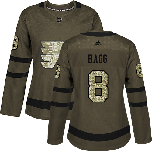 #8 Authentic Robert Hagg Women's Green Hockey Jersey - Philadelphia Flyers Salute to Service