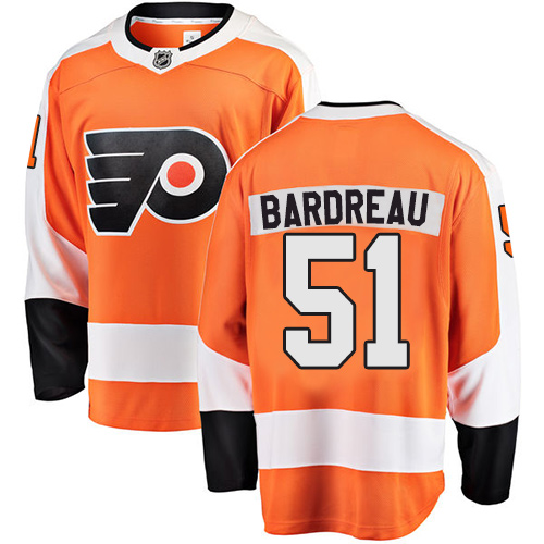#51 Fanatics Branded Breakaway Cole Bardreau Men's Orange Hockey Jersey - Home Philadelphia Flyers