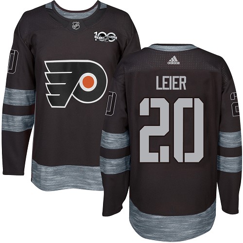 #20 Authentic Taylor Leier Men's Black Hockey Jersey - Philadelphia Flyers 1917-2017 100th Anniversary