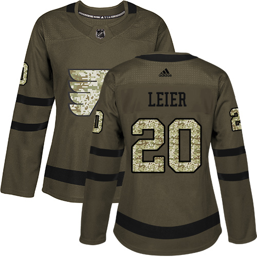 #20 Authentic Taylor Leier Women's Green Hockey Jersey - Philadelphia Flyers Salute to Service #20 Authentic Taylor Leier Women's Green Hockey Jersey - Philadelphia Flyers Salute to Service