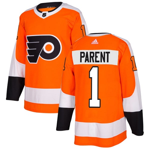 #1 Premier Bernie Parent Men's Orange Hockey Jersey - Home Philadelphia Flyers
