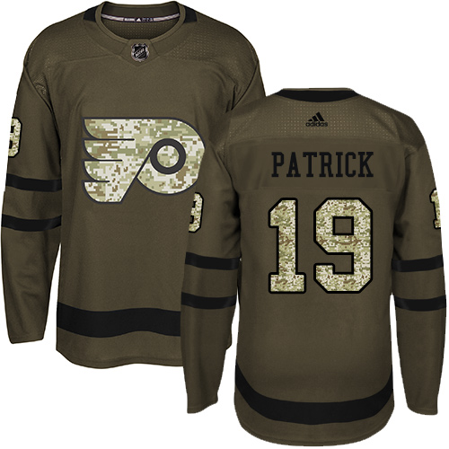 #19 Premier Nolan Patrick Youth Green Hockey Jersey - Philadelphia Flyers Salute to Service #19 Premier Nolan Patrick Youth Green Hockey Jersey - Philadelphia Flyers Salute to Service