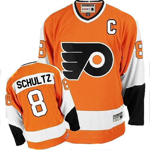 #8 CCM Premier Dave Schultz Men's Orange Hockey Jersey - Philadelphia Flyers Throwback #8 CCM Premier Dave Schultz Men's Orange Hockey Jersey - Philadelphia Flyers Throwback