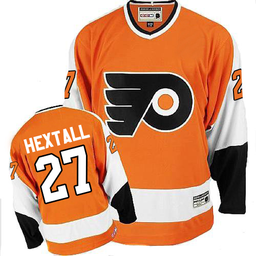 #27 CCM Authentic Ron Hextall Men's Orange Hockey Jersey - Philadelphia Flyers Throwback
