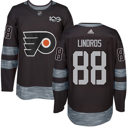#88 Authentic Eric Lindros Men's Black Hockey Jersey - Philadelphia Flyers 1917-2017 100th Anniversary