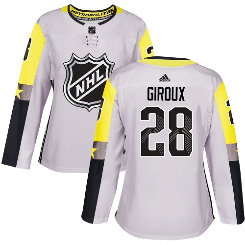 #28 Authentic Claude Giroux Women's Gray Hockey Jersey - Philadelphia Flyers 2018 All-Star Metro Division