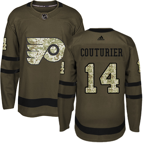 #14 Authentic Sean Couturier Men's Black Hockey Jersey - Philadelphia Flyers Team Logo Fashion