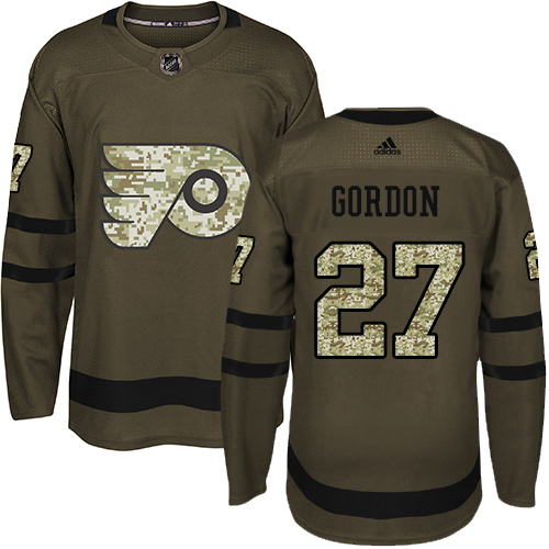 Men's Reebok Philadelphia Flyers #27 Boyd Gordon Authentic Green Salute to Service NHL Jersey