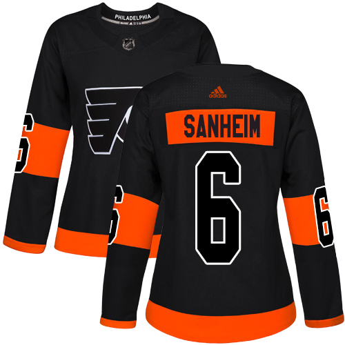 #6 Premier Travis Sanheim Women's Black Hockey Jersey - Alternate Philadelphia Flyers