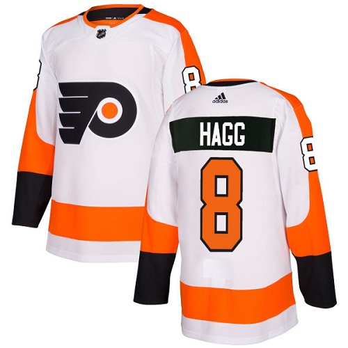 #8 Authentic Robert Hagg Men's White Hockey Jersey - Away Philadelphia Flyers