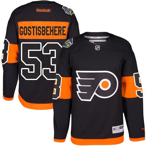 #53 Authentic Shayne Gostisbehere Youth Orange Hockey Jersey - Philadelphia Flyers 2019 Stadium Series
