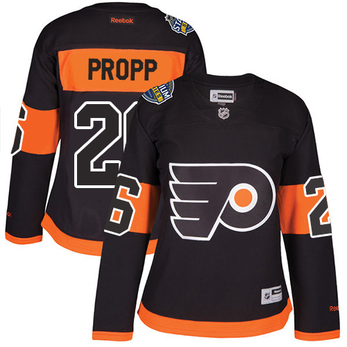 Women's Reebok Philadelphia Flyers #26 Brian Propp Premier Black 2017 Stadium Series NHL Jersey
