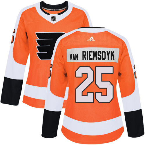 #25 Authentic James Van Riemsdyk Women's Orange Hockey Jersey - Home Philadelphia Flyers