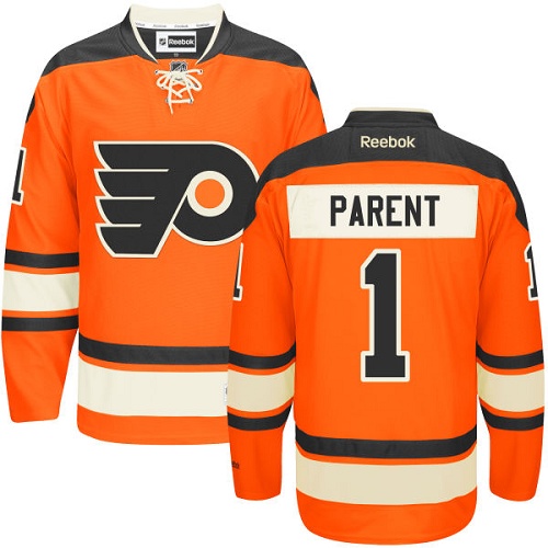 #1 Authentic Bernie Parent Youth Black Hockey Jersey - Alternate Philadelphia Flyers