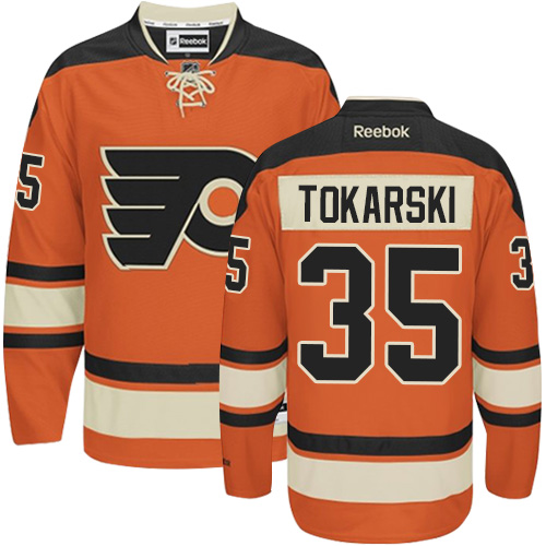 #35 Reebok Premier Dustin Tokarski Youth Orange NHL Jersey - New Third Philadelphia Flyers