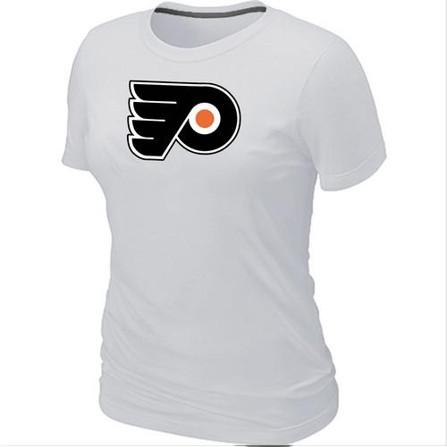 Hockey Women's Philadelphia Flyers Big & Tall Logo T-Shirt - White Hockey Women's Philadelphia Flyers Big & Tall Logo T-Shirt - White